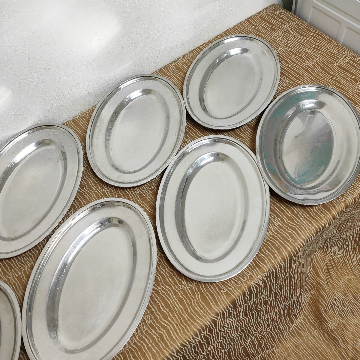 【18-8ステンレス オーバル皿 10枚】レトロ カレー皿 楕円形 小判皿 18-8 ステンレス皿 プレート 銀色 シルバー【B4-2③】1110_画像3