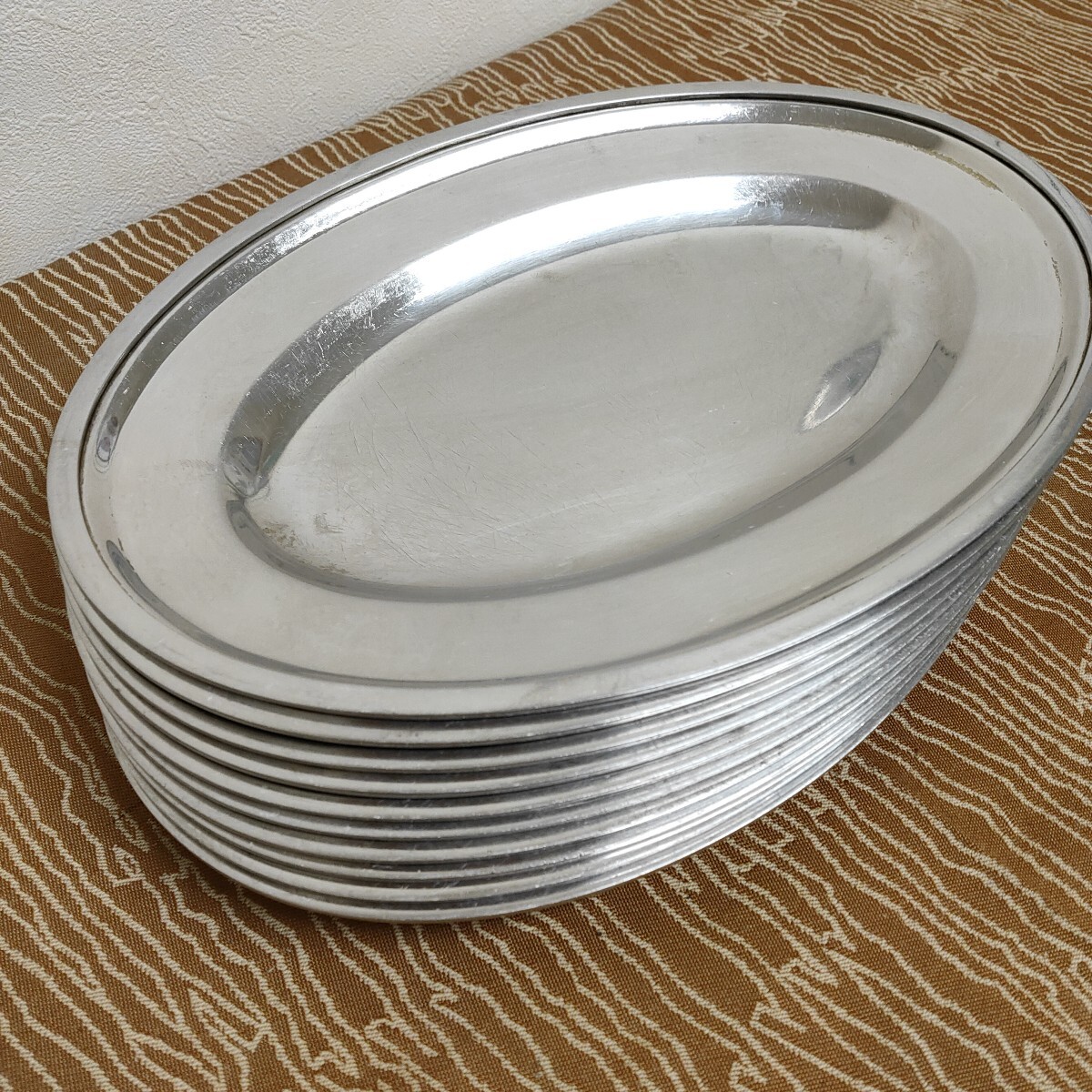 【18-8ステンレス オーバル皿 10枚】レトロ カレー皿 楕円形 小判皿 18-8 ステンレス皿 プレート 銀色 シルバー【B4-2③】1110_画像8