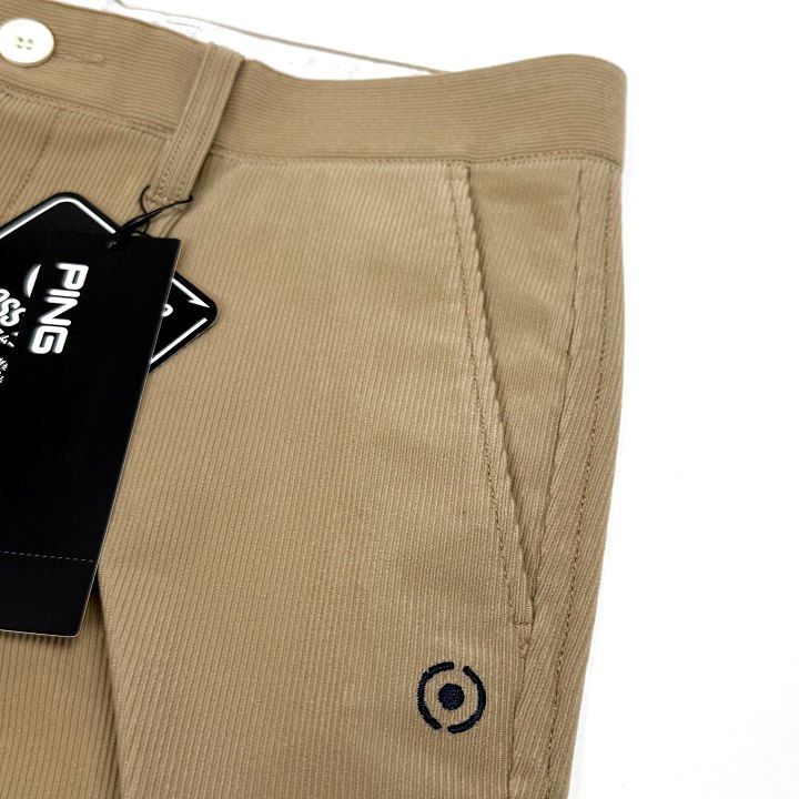 T582 新品 PING ピン ゴルフ トリコットコーデュロイ ワイドテーパード パンツ ベージュ L_画像5