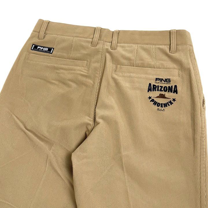 T582 新品 PING ピン ゴルフ トリコットコーデュロイ ワイドテーパード パンツ ベージュ L_画像6