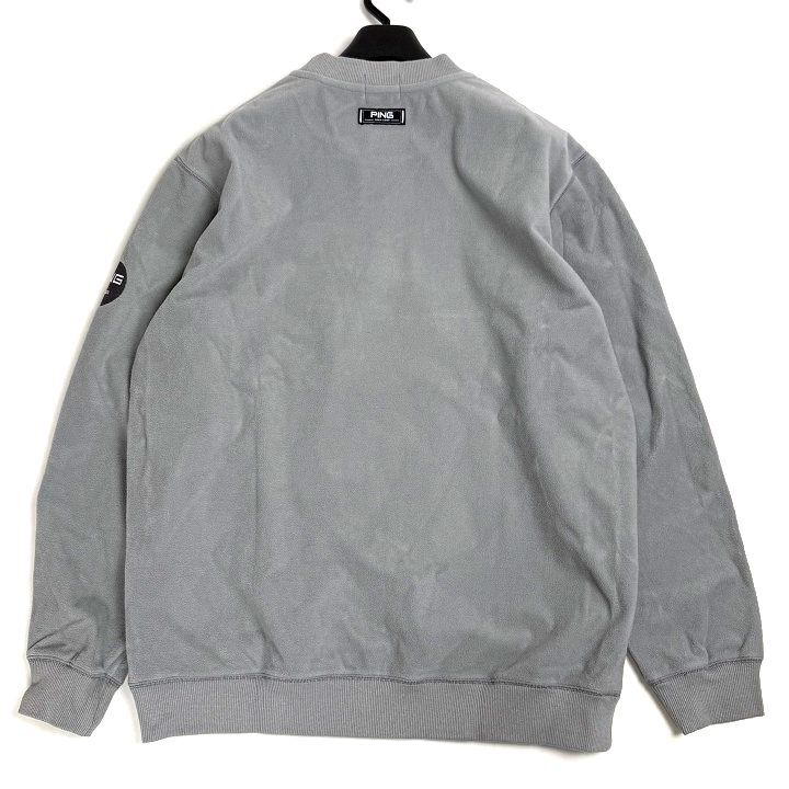 T584 新品 PING ピン ゴルフ クルーネック フリース 3層ボンディング グレー 3L_画像3