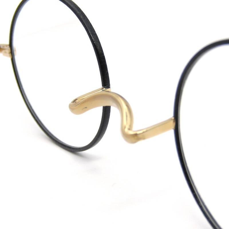 美品 金子眼鏡 カネコガンキョウ メガネフレーム KV-32 日本製 VINTAGEシリーズ ラウンド BKL ブラック/ゴールド 65009025_画像5