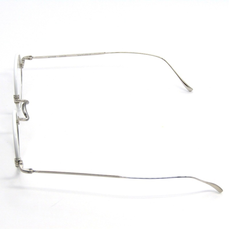 美品 金子眼鏡 カネコガンキョウ メガネフレーム KV-10 日本製 VINTAGEシリーズ ラウンド WH ホワイト/アンティークシルバー 65009027_画像2