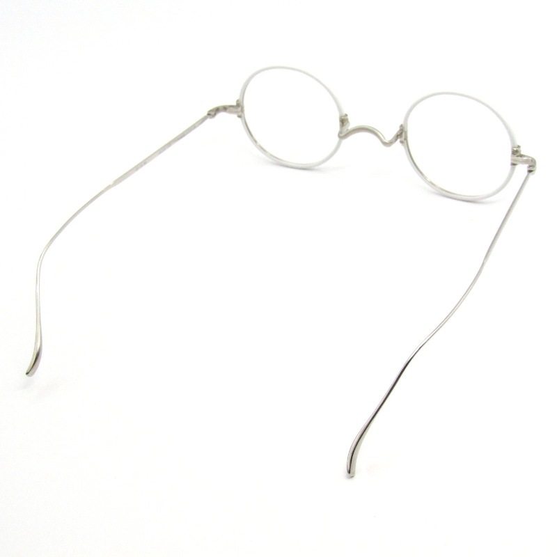 美品 金子眼鏡 カネコガンキョウ メガネフレーム KV-10 日本製 VINTAGEシリーズ ラウンド WH ホワイト/アンティークシルバー 65009027_画像6