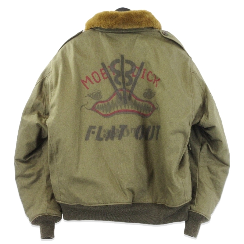 美品 FREEWHEELERS フリーホイーラーズ B-10 フライトジャケット 2431011 V8 FLAT OUT HOT RODDER CUSTOM ダークオリーブ 44 70017298_画像2