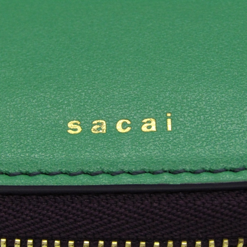 sacai サカイ キーケース S122-01 バイカラー ハンドル型 カウハイド イタリア製 グリーン 24005623_画像6