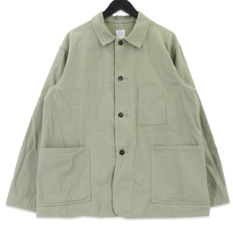 POST O'ALLS ポストオーバーオールズ カバーオール ヘリンボーン 1106-HBTS 3 Pocket Jacket ワークジャケット カーキ M 99000074_画像1