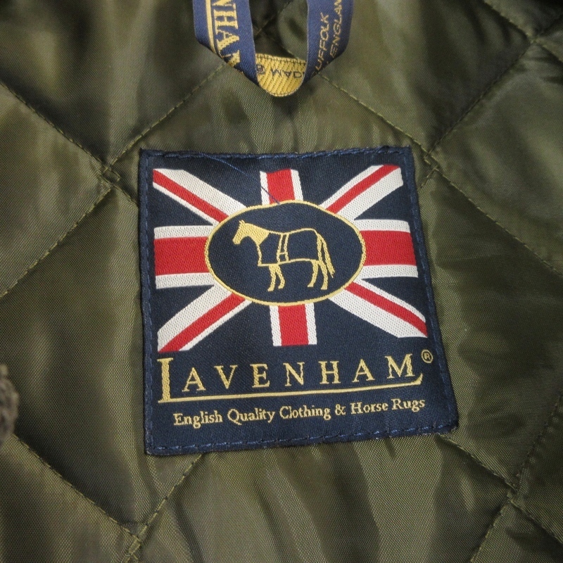 LAVENHAM ラベンハム キルティングジャケット チェック 中綿 コート イギリス製 グリーン 34 99000068_画像4