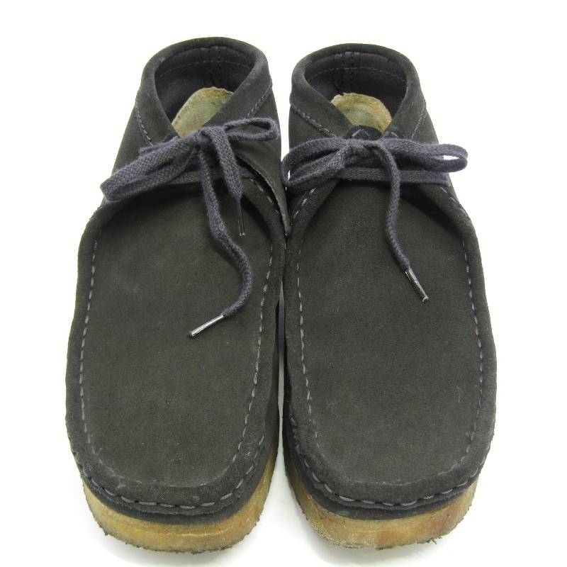 Clarks クラークス UK8.5G ワラビー ブーツ 16050 WALLABEE クレープソール モカシン ワークブーツ 黒 ブラック スエード 35005023_画像2