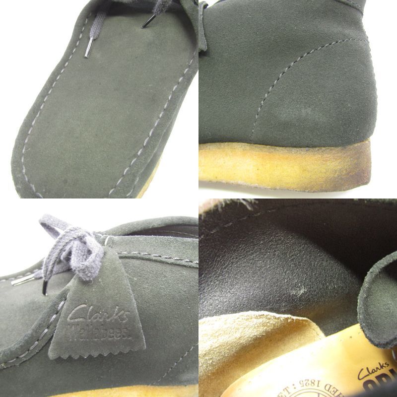 Clarks クラークス UK8.5G ワラビー ブーツ 16050 WALLABEE クレープソール モカシン ワークブーツ 黒 ブラック スエード 35005023_画像6