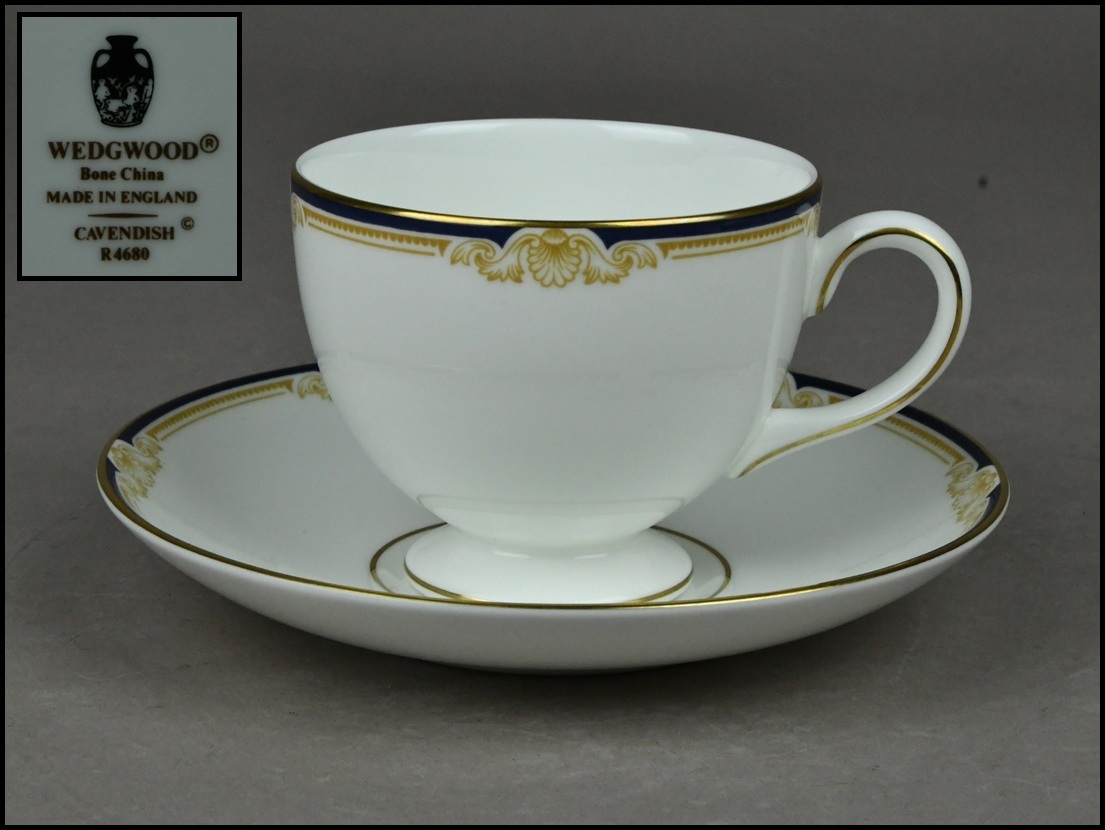 【NNK】ウェッジウッド【Wedgwood】CAVENDISH カップ&ソーサー ティーカップ D7-1104-3_画像1