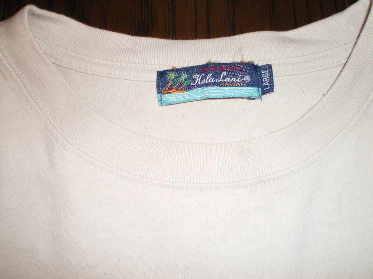 ★良品 HULA LANI HAWAII Halekulani / ハワイ ハレクラニ Tシャツ 両面プリント / L(実寸 肩幅50cm身幅52cm着丈63cm袖丈59cm) ★_画像3