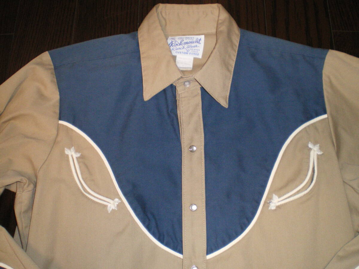 ★米国製 美品 Rockmount / ウエスタンシャツ ポリコットン / M(実寸 肩幅42cm身幅55cm着丈79㎝袖丈63㎝) ★_画像2