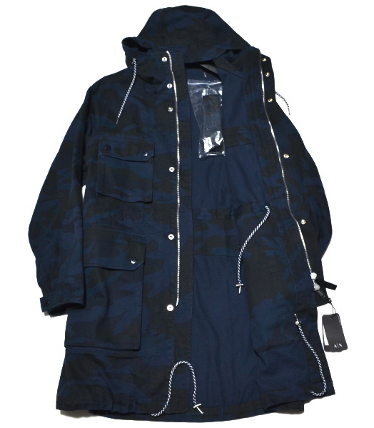 【未使用品】国内正規 ARMANI EXCHANGE アルマーニ エクスチェンジ 圧巻フーデットモッズコート M（実寸L～XL程度）ビッグシルエット 9833_画像1