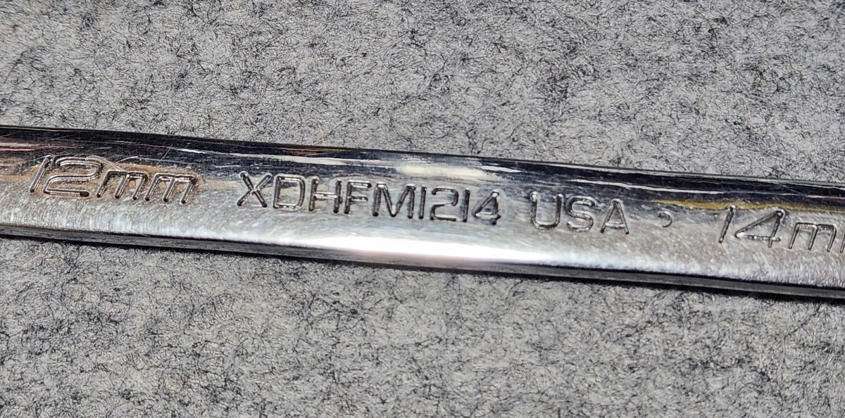 Snap-on スナップオン★XDHFM1214★ 0°オフセット ロングストレート メガネレンチ ボックスレンチ★ジャンク品_画像8