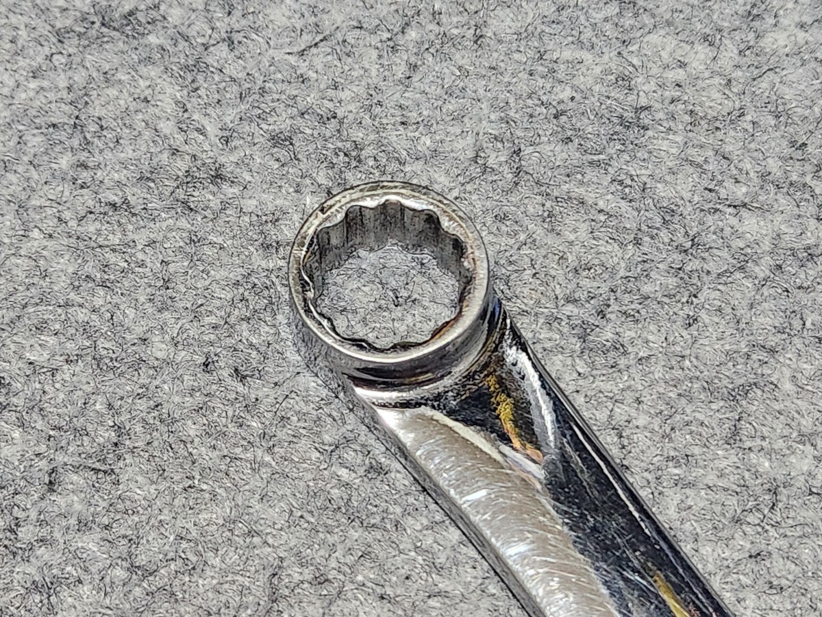 Snap-on スナップオン★XDHFM1214★ 0°オフセット ロングストレートメガネレンチ ボックスレンチ★ジャンク品_画像3