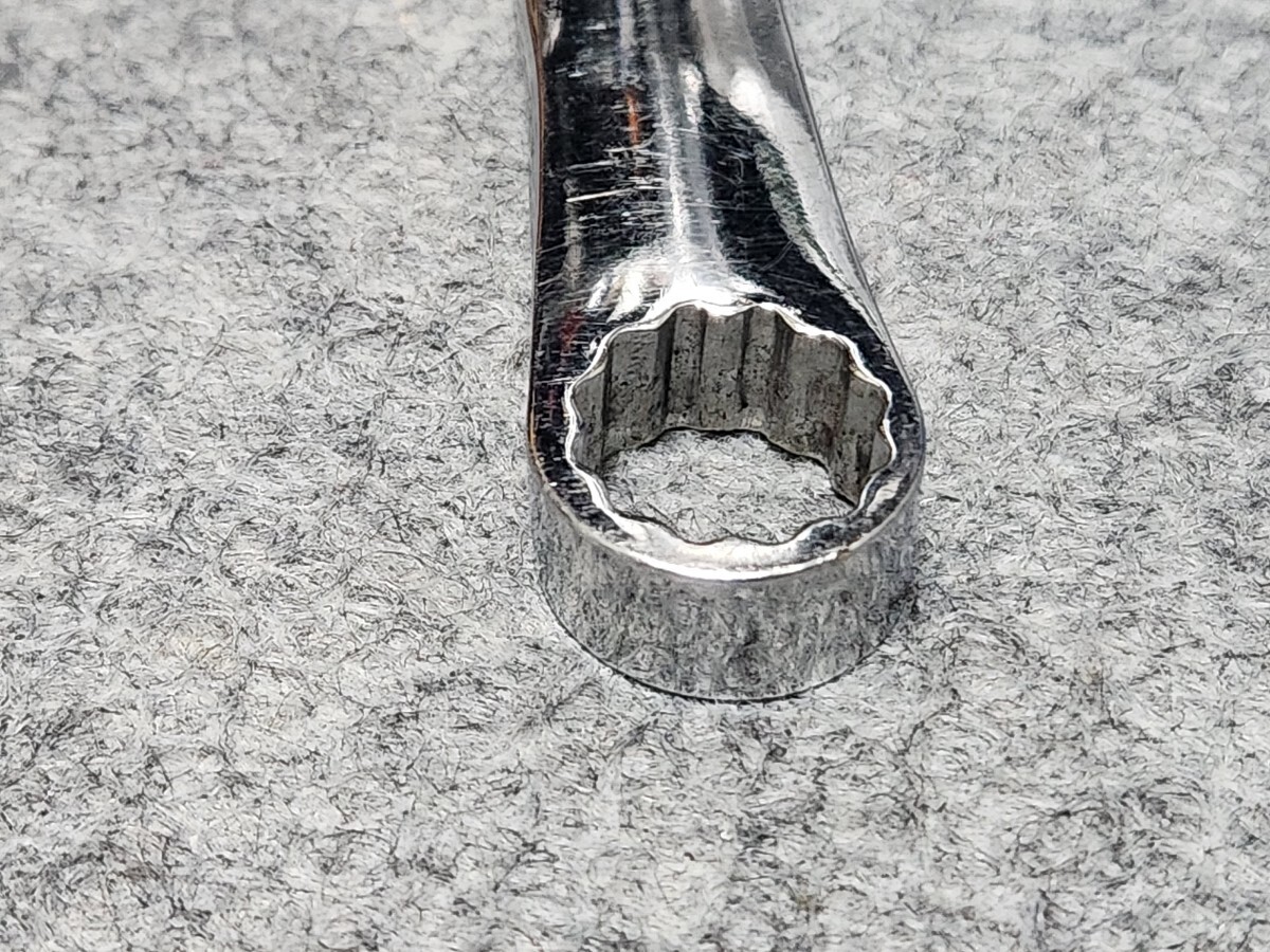 Snap-on スナップオン★XDHFM1214★ 0°オフセット ロングストレートメガネレンチ ボックスレンチ★ジャンク品_画像5