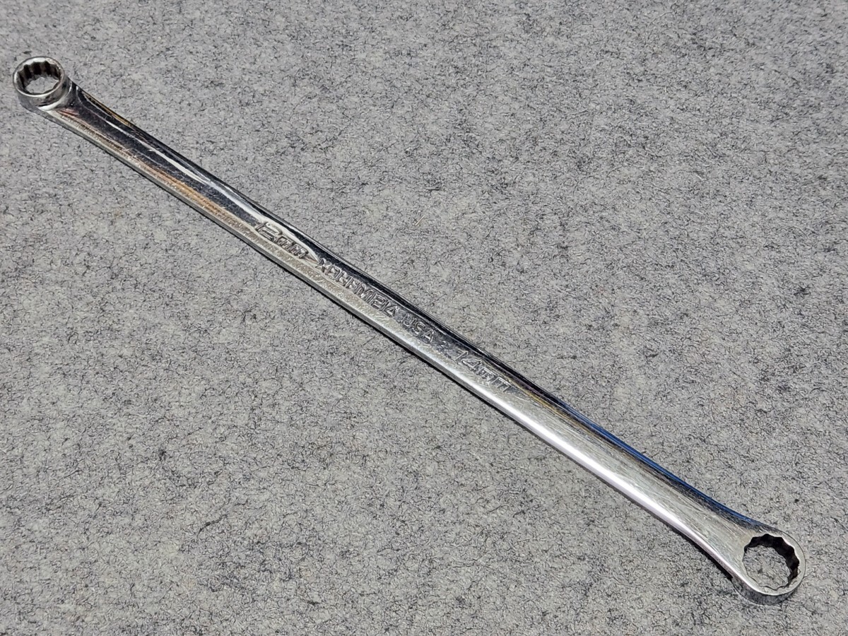Snap-on スナップオン★XDHFM1214★ 0°オフセット ロングストレート メガネレンチ ボックスレンチ★ジャンク品_画像2
