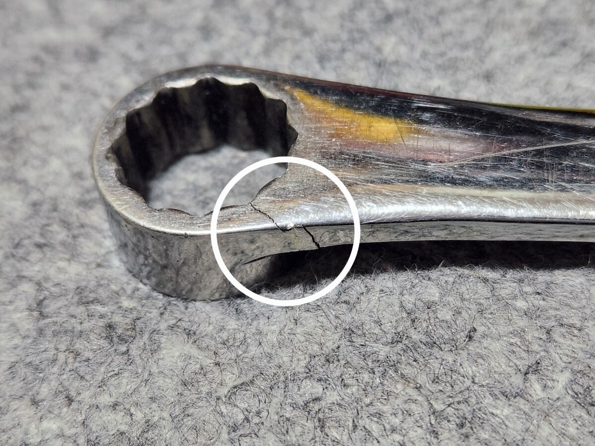 Snap-on スナップオン★XDHFM1214★ 0°オフセット ロングストレート メガネレンチ ボックスレンチ★ジャンク品_画像6