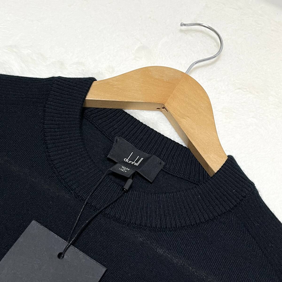 1円〜 タグ付き新品 定価13,9万 (M) dunhill ダンヒル 近年モデル カシミヤ100% 薄手 ニット セーター イタリア製 MADE IN ITALY_画像2