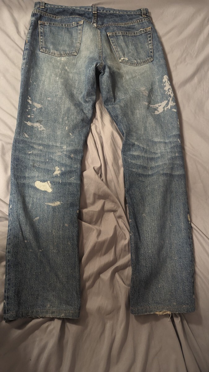 helmut lang painter jeans 31 本人期 ペンキデニム ダメージジーンズ 1998 1999 damage denim ヘルムートラング archives アーカイブ_画像2