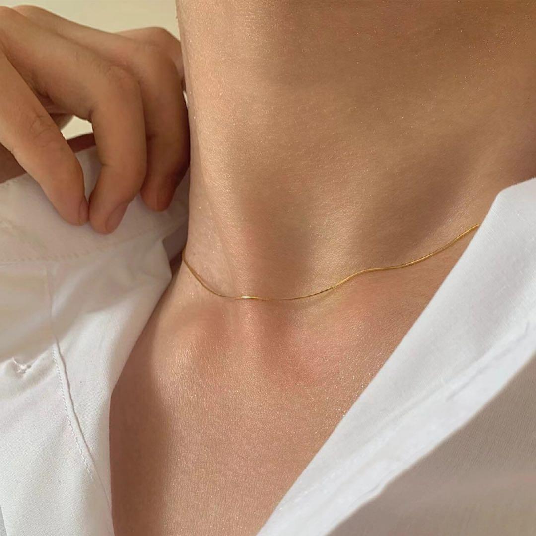 スネーク　チェーン　ネックレス　ゴールド　シンプル　チョーカー　45㎝_画像2