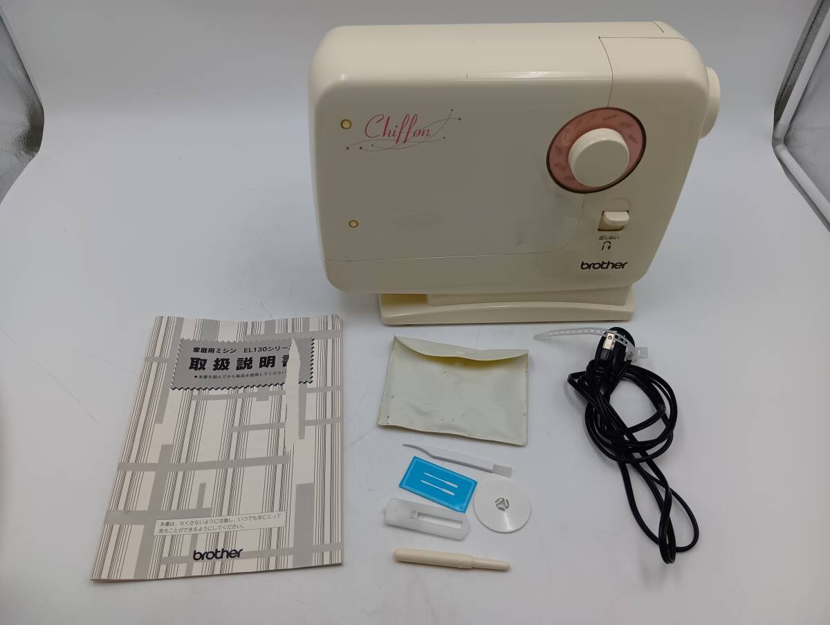 【OK彦】brother ブラザー コンパクト電子ミシン Chiffon EL13003 動作確認済み 1円スタート _画像2