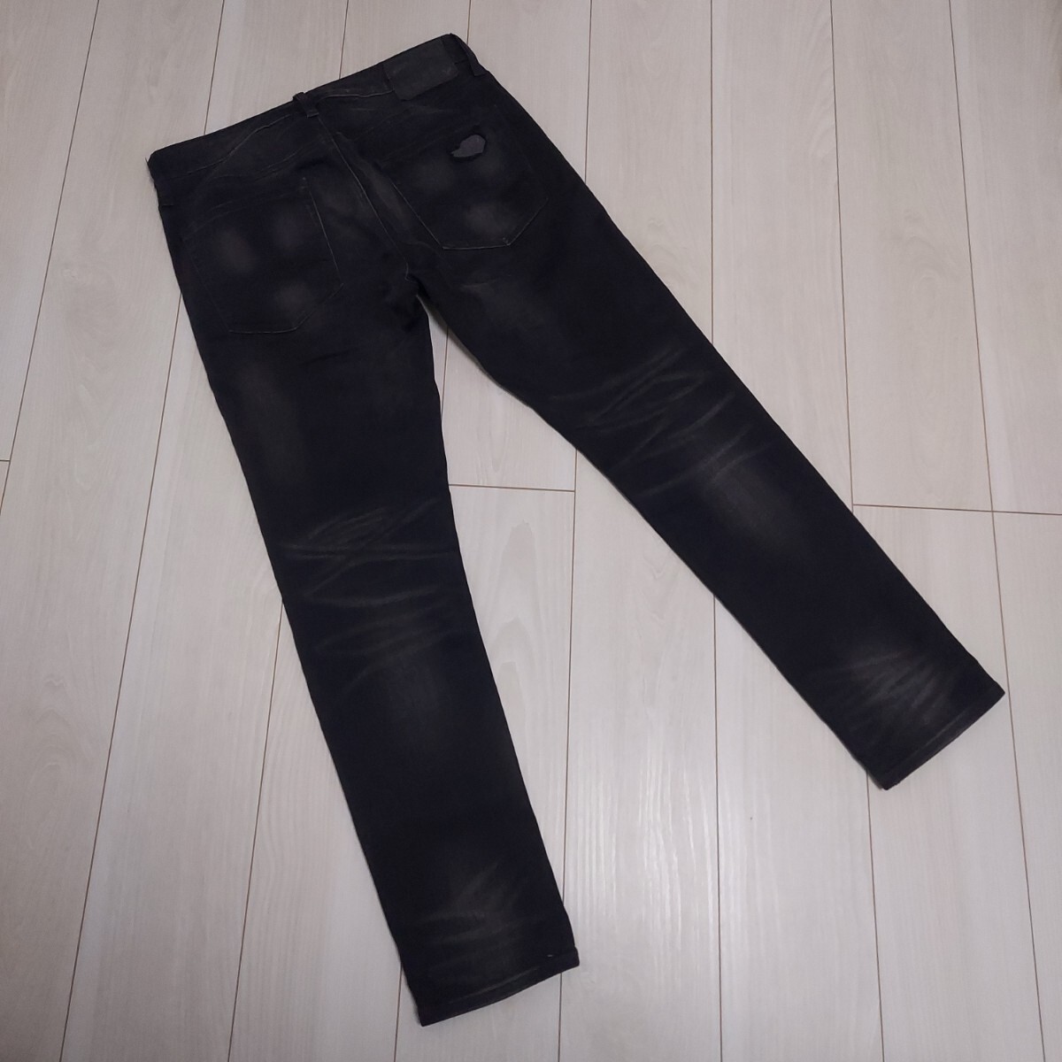 AEO EXTREME FLEX アメリカンイーグル リメイク ブラック ストレッチ スキニーデニムパンツ/31_画像3