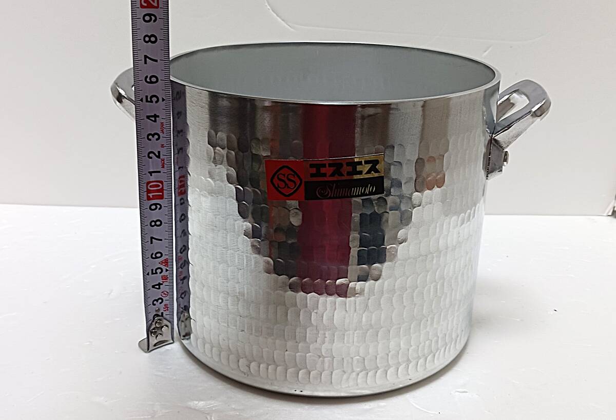 **R995) [ не использовался ]eses остров книга@ завод алюминиевый удар . кастрюля размер туловище кастрюля с двумя ручками крышка есть кухонная утварь **