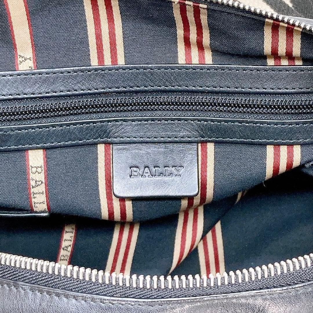 美品BALLY バリー 2way ボストンバッグ ストライプ レザー 大容量_画像7