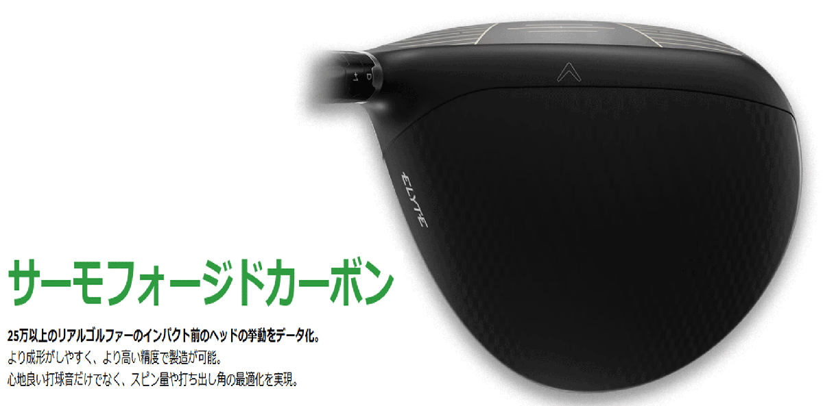 新品■2025.2■キャロウェイ■ELYTE-MAX FAST■W1:10.5■LIN-Q GREEN-40 for CALLAWAY カーボン■R■スイングデータのみをAI設計に活用■_画像7