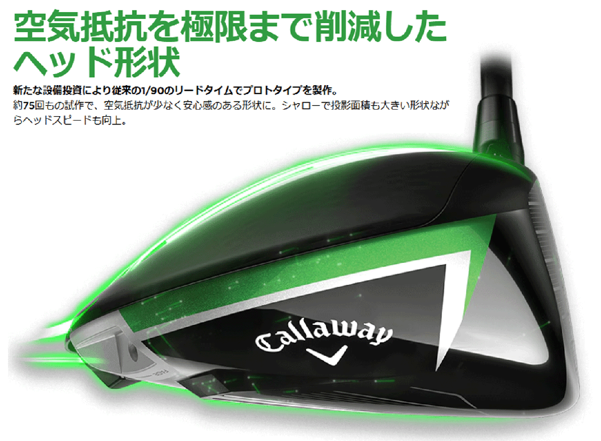 新品■2025.2■キャロウェイ■ELYTE-MAX FAST■W1:10.5■LIN-Q GREEN-40 for CALLAWAY カーボン■R■スイングデータのみをAI設計に活用■_画像9