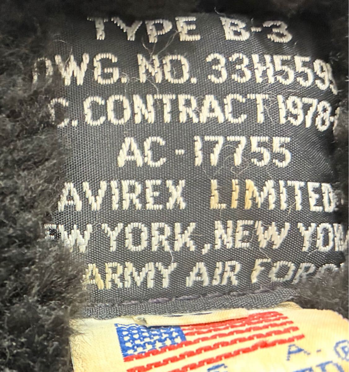 ■AVIREX LTD アヴィレックス TYPE B-3 33H5595 AC-17755 リアルムートンジャケット フライトジャケット 38 アウター◆_画像5