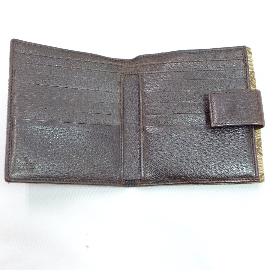 グッチ GUCCI 2つ折り 財布 GG柄 キャンバス レザー 111630_画像5