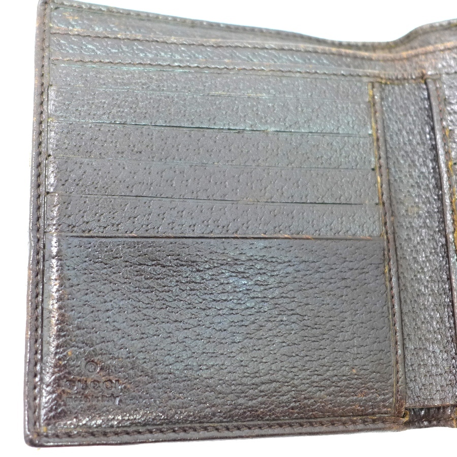 グッチ GUCCI 2つ折り 財布 GG柄 キャンバス レザー 111630_画像6