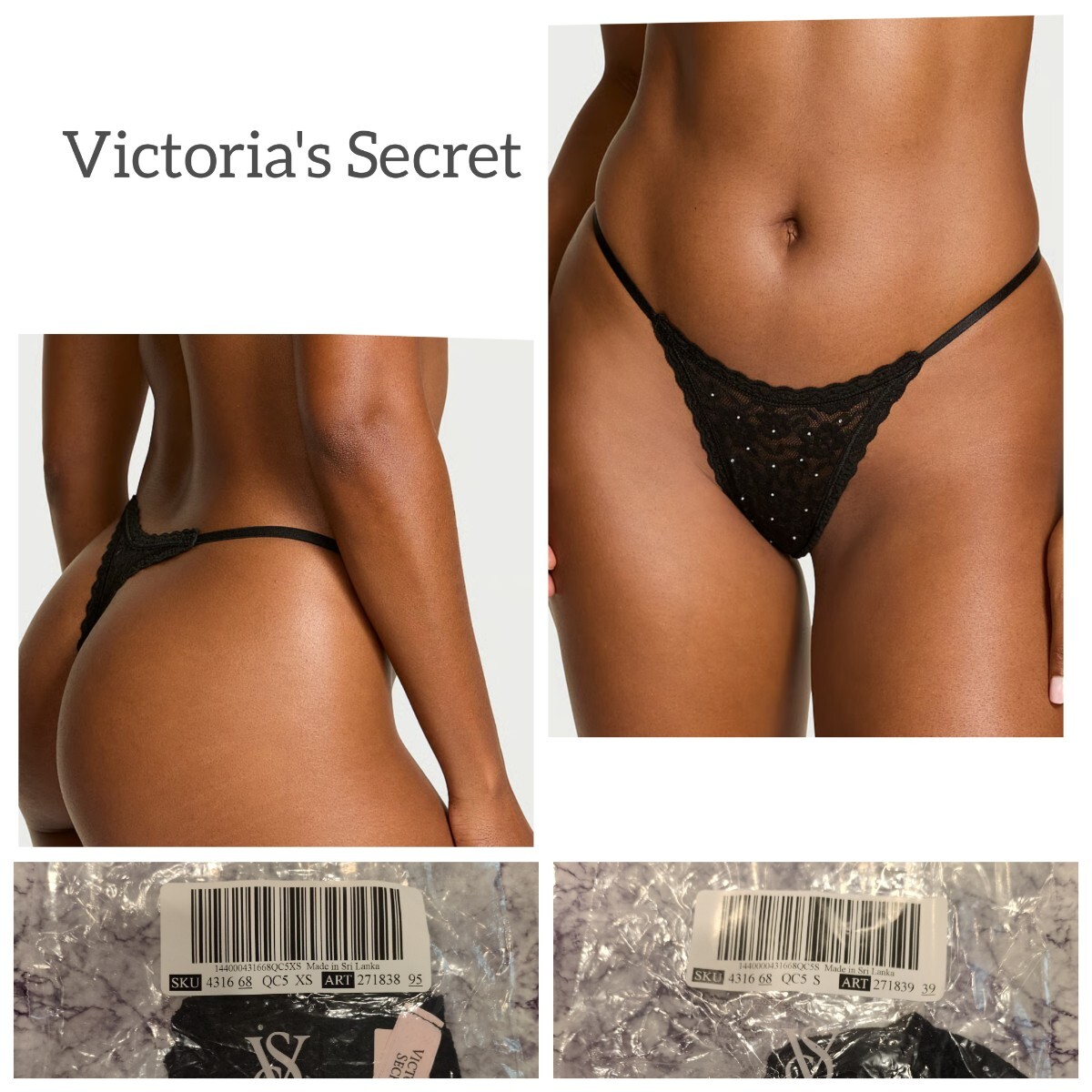 Victoria's Secret キラキラブラック ストリングソング S_画像1