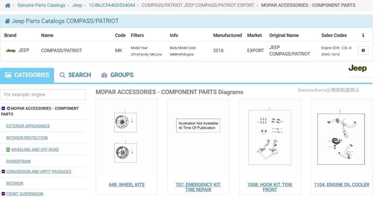 Chrysler JEEP EPC5 電子パーツカタログ 2024年2月版/クライスラー純正部品検索ソフト ラングラー/チェロキー/レネゲード JK36_画像3
