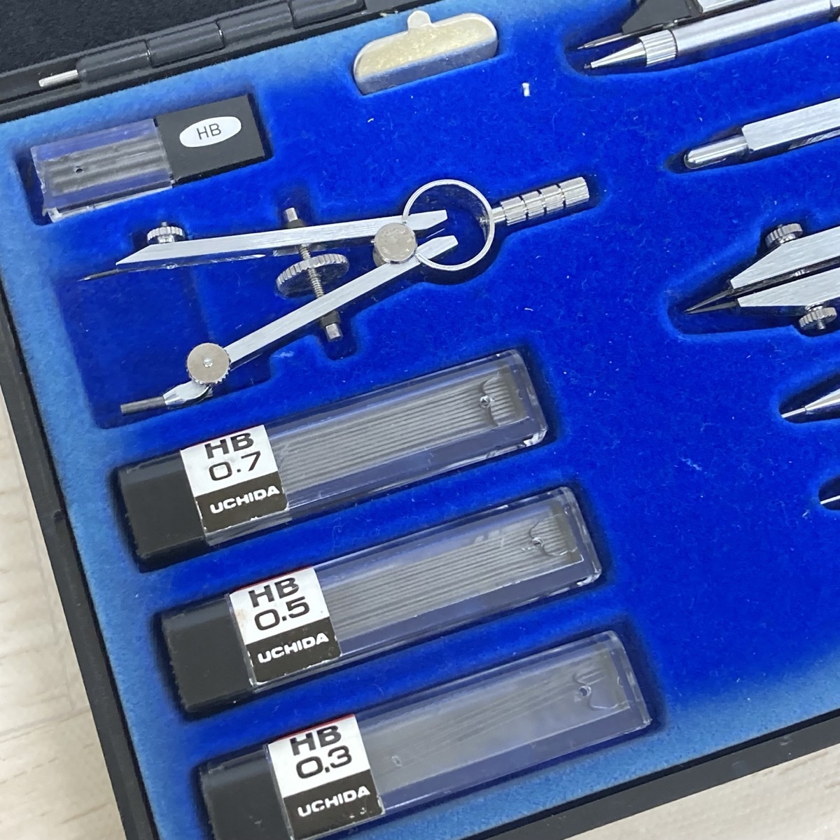 UCHIDA KD-SE 内田洋行 製図用具 コンパスセット ウチダ 製図器 専用ケース入[I0529]_画像5