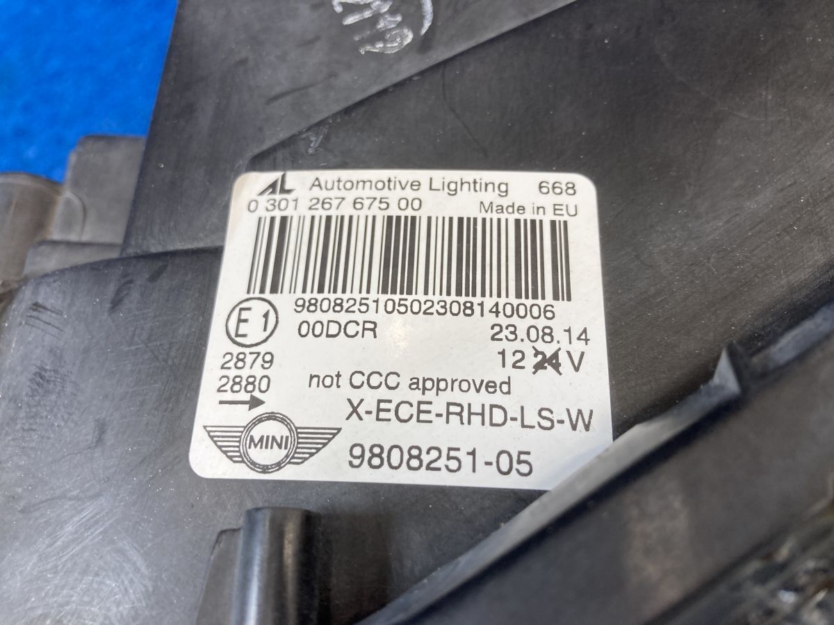 美品★ BMW MINI ミニ クーパー ペースマン DBA-SS16S 純正 ヘッドライト ランプ インナーブラック HID 左右 セット_画像10