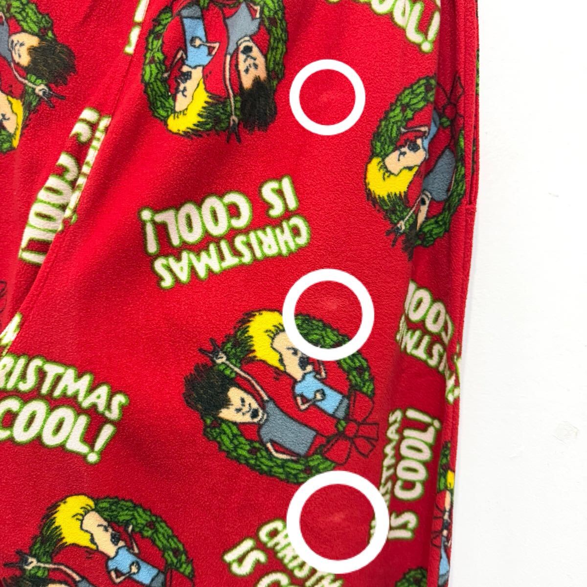 Beavis and Butthead パジャマパンツ L レッド 総柄 イージーパンツ キャラクター クリスマス アニメ ビーバス・アンド・バッドヘッド_画像9