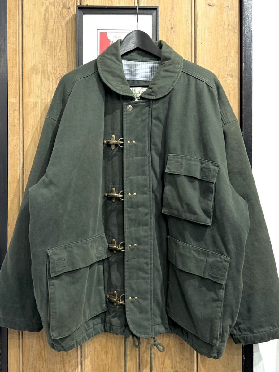 90s Guess Jeans Fireman Jacket ゲス ジーンズ ファイヤーマン ジャケット ダークグリーン M_画像1