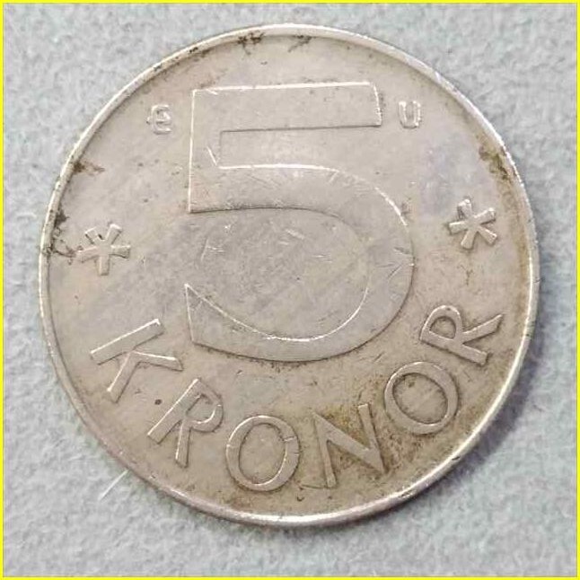 【スウェーデン 5クローナ 硬貨/1982年】 5クローネ/旧硬貨/コイン/古銭/SVERIGE_画像1