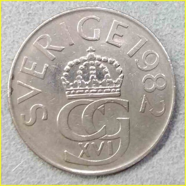 【スウェーデン 5クローナ 硬貨/1982年】 5クローネ/旧硬貨/コイン/古銭/SVERIGE_画像3
