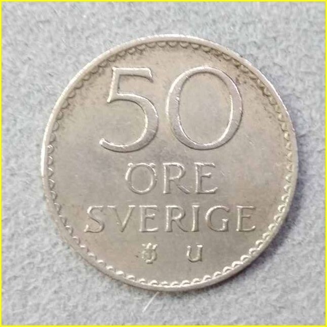 【スウェーデン 50オーレ硬貨/1973年】 50 ORE/旧硬貨/コイン/古銭/SVERIGE_画像1