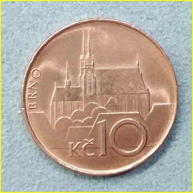 【チェコ 10コルナ 硬貨/1993年】 CESKA KC10/チェココルナ/旧硬貨/銅貨/コイン/古銭_画像1
