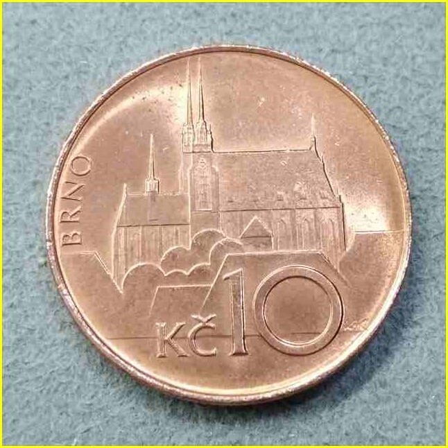 【チェコ 10コルナ 硬貨/1993年】 CESKA KC10/チェココルナ/旧硬貨/銅貨/コイン/古銭_画像2