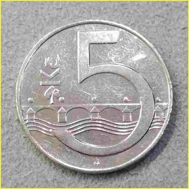 【チェコ 5コルナ 硬貨/1993年】 CESKA KC5/チェココルナ/旧硬貨/コイン/古銭_画像2