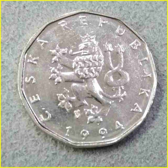 【チェコ 2コルナ 硬貨/1994年】 CESKA KC2/チェココルナ/旧硬貨/コイン/古銭_画像4