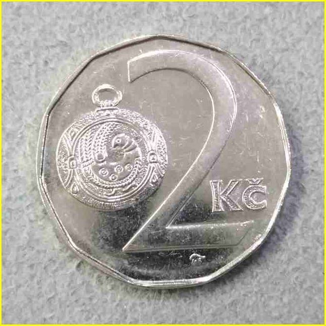 【チェコ 2コルナ 硬貨/1994年】 CESKA KC2/チェココルナ/旧硬貨/コイン/古銭_画像2