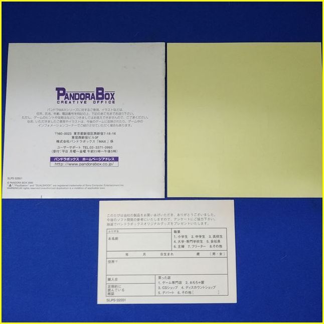 【PS1ソフト/USED】 『死者の呼ぶ館 Pandora Max Series Vol.2』/プレイステーション/PlayStation/ゲームソフト_画像9